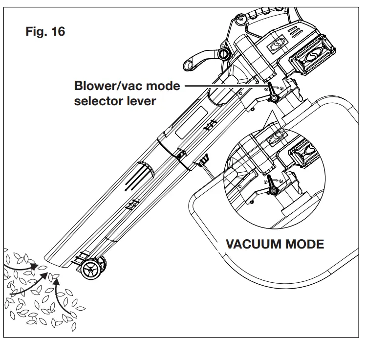 24V-X2-BVM143-CT Cordless Blower Vacuum Mulcher Operation