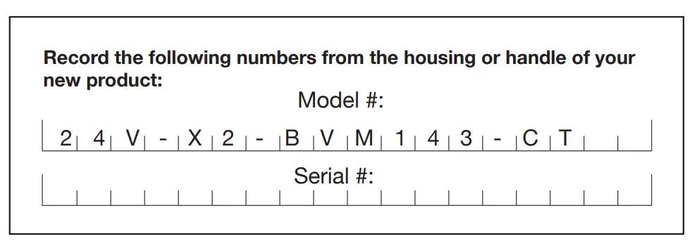 24V-X2-BVM143-CT Cordless Blower Vacuum Mulcher Model and Serial Numbers