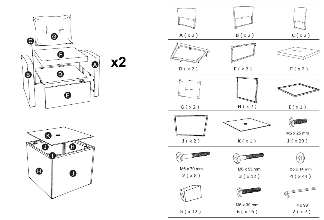 COSTWAY HW68667 3 Piece Wicker Furniture Set 1