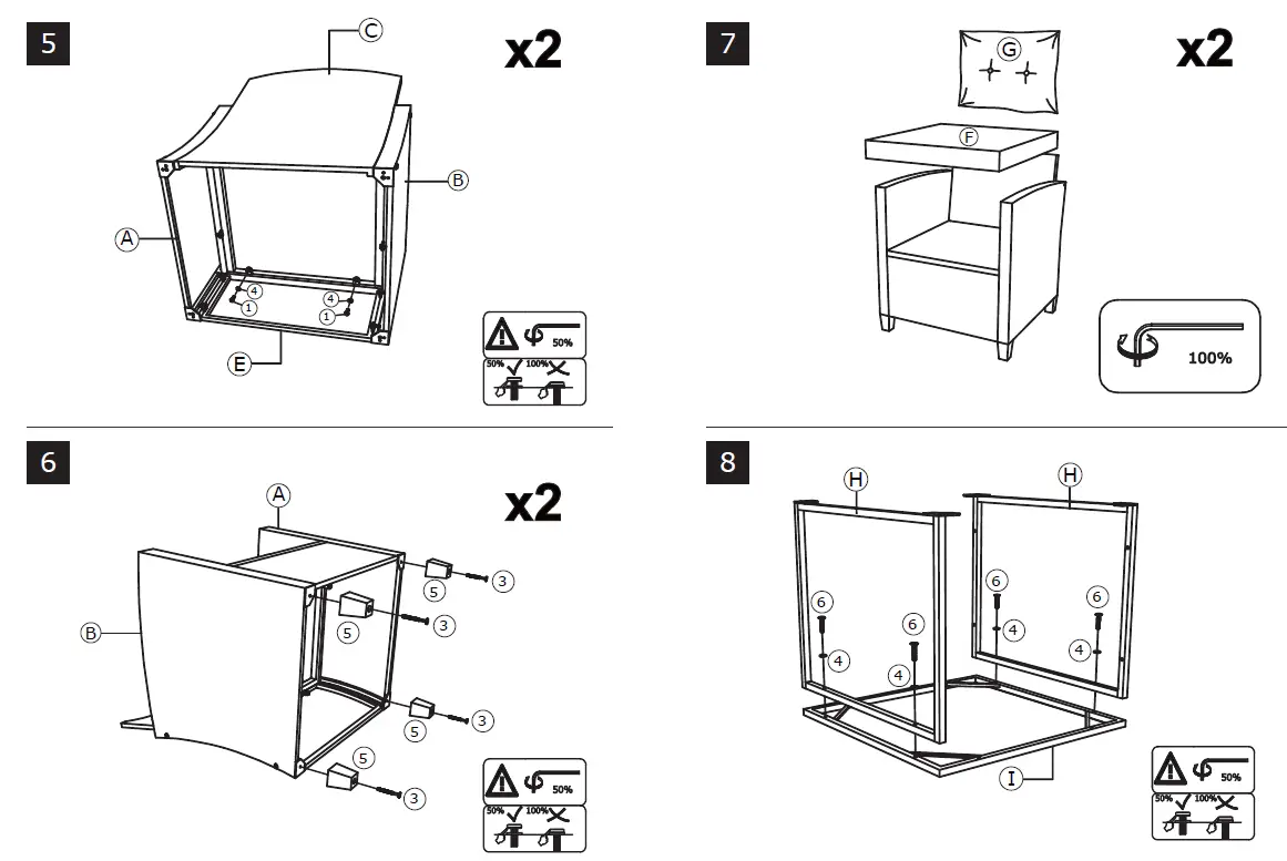 COSTWAY HW68667 3 Piece Wicker Furniture Set 3