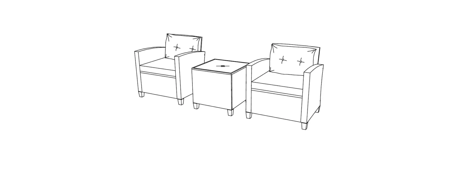 Costway Hw68667 3 Piece Wicker Furniture Set User Manual