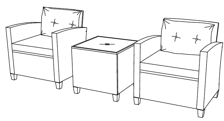 COSTWAY HW68667 3 Piece Wicker Furniture Set