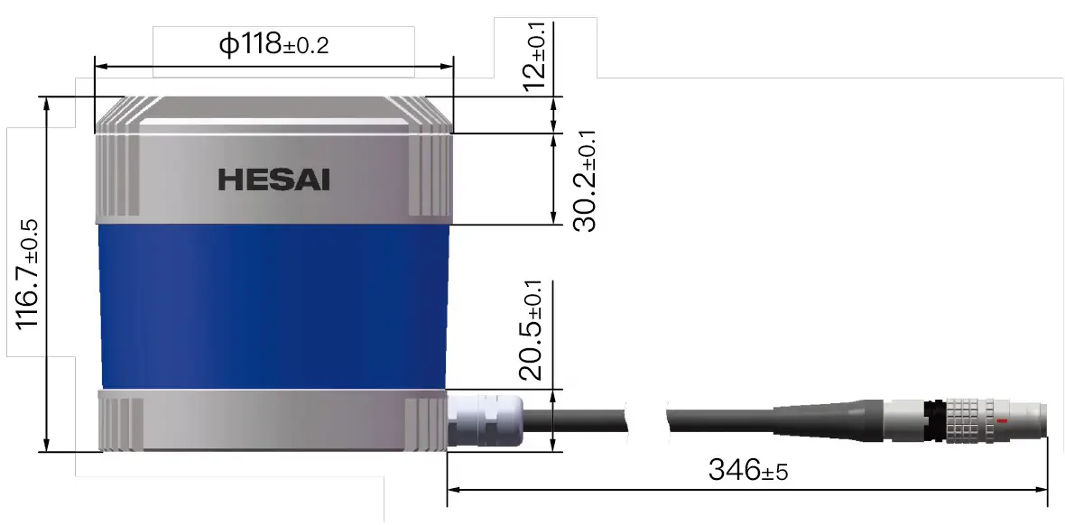 HESAI Pandar40P 40 Channel Mechanical LiDAR - Mechanical Installation 1