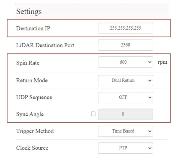 HESAI Pandar40P 40 Channel Mechanical LiDAR - Web Control 5