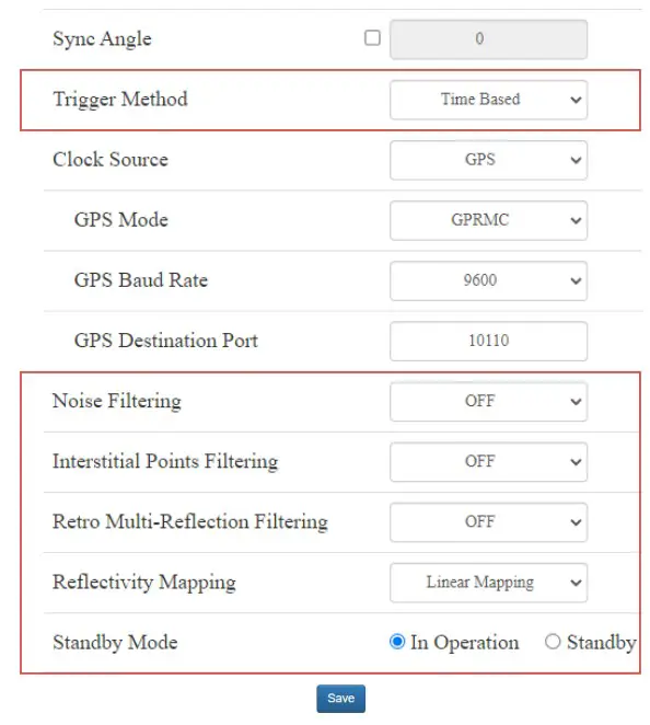 HESAI Pandar40P 40 Channel Mechanical LiDAR - Web Control 6
