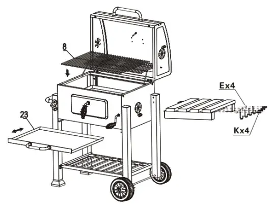 toboli 62809 BBQ Charcoal Trolley - Figure 17