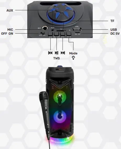 PartyFunLights 86285 Karaoke Party Speaker-FIG5