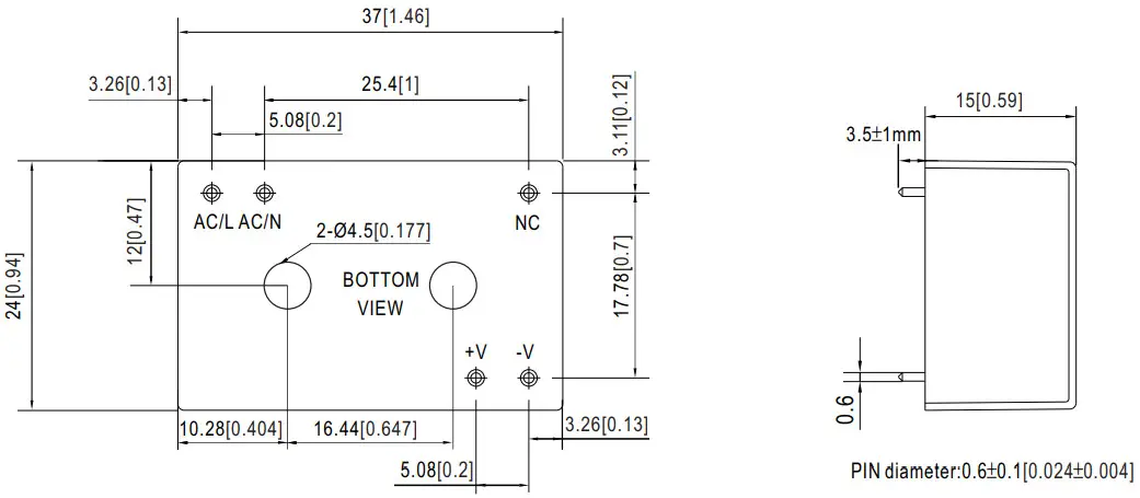MW IRM 03 Series 3W Single Output Encapsulated Type - PCB mounting style