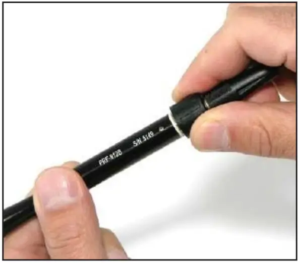 Connect shielded cable to PRF922B’s BNC fixture