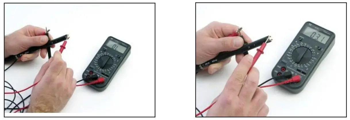 Measure pin continuity to the adapter banana to identify active measuring pin.PRF-922B Miniature Two-Point Resistance
Fixture Measurement Set