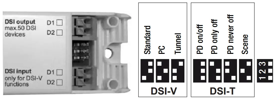 Function selection DSI-V/T