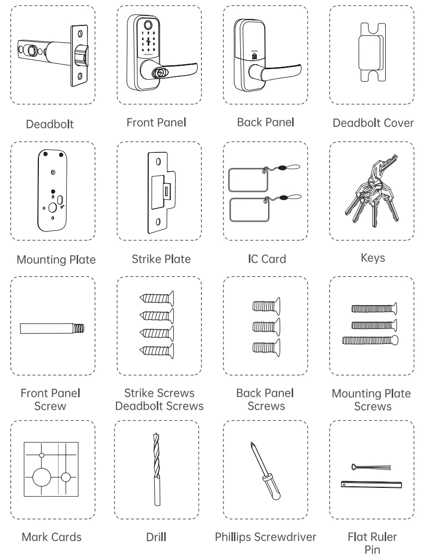 SMONET SMUS ZNS H001 BLK Keyless Smart Lock-fig3