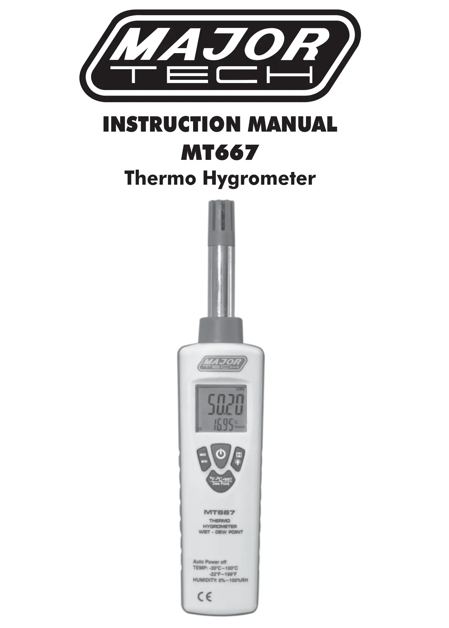 MAJOR MT667 Thermo Hygrometer Instruction Manual