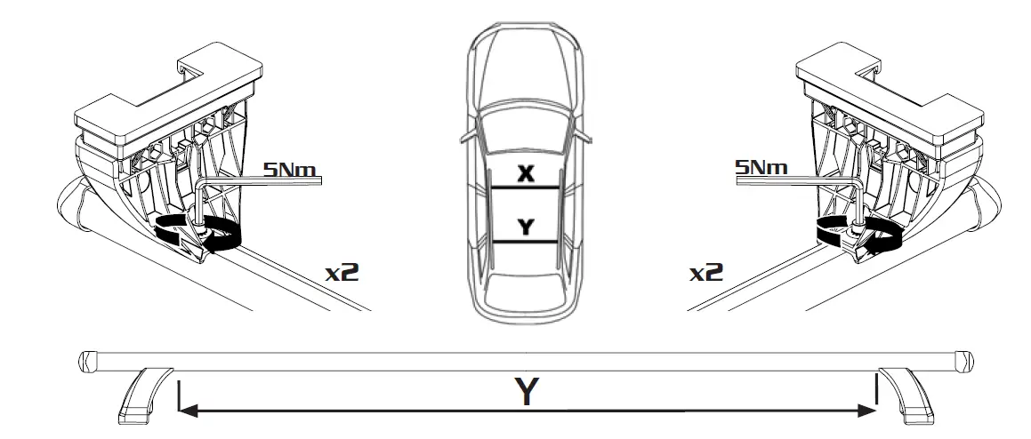 Green-Valley-EASY-ONE-EVO-Roof-Bars-Roof-Rack-Evo-Compatible-With-Fiat-FIG-6