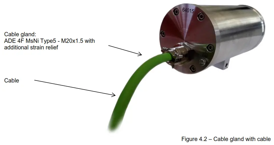 SAMCON RoughCam IPM3016 Robust CCTV Network Camera - Figure 4.2 – Cable gland with cable