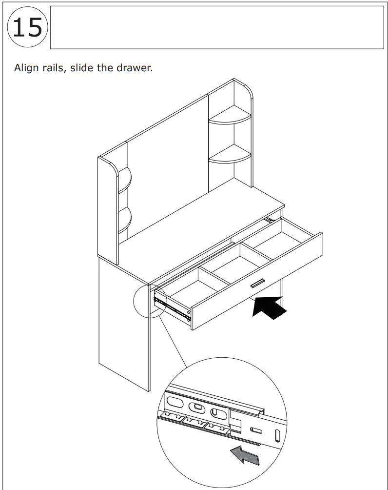 FUFU GAGA LJY-SJT0034-01 Makeup Vanity Set with LED Lights and Mirror - fig 17