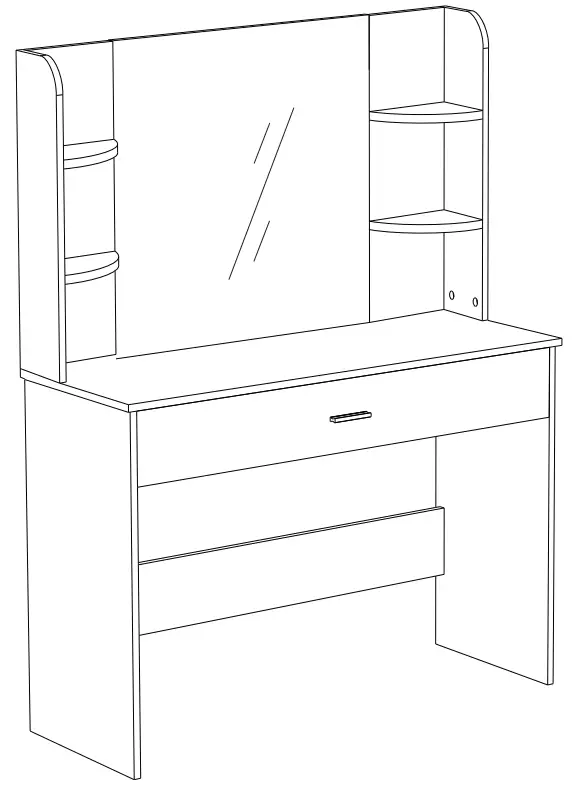 FUFU GAGA LJY-SJT0034-01 Makeup Vanity Set with LED Lights and Mirror - Featured Image