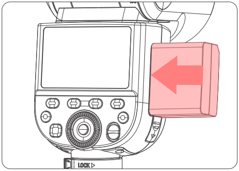 NEEWER Z1 TTL Li ion Round Head Camera Flash - Battery 1