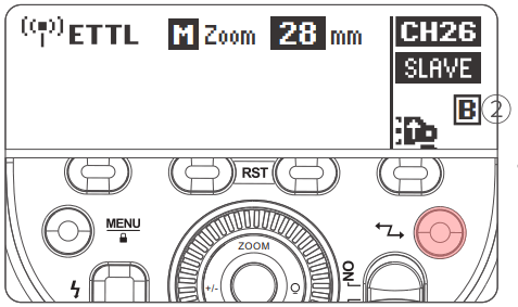 NEEWER Z1 TTL Li ion Round Head Camera Flash - unit setting