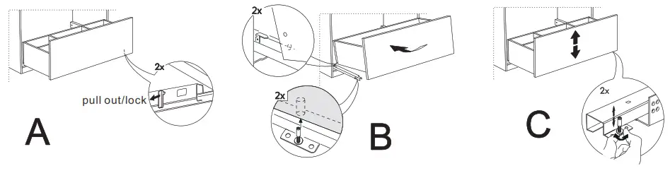 PENDLE Range Bathroom Furniture Fitting - Drawers