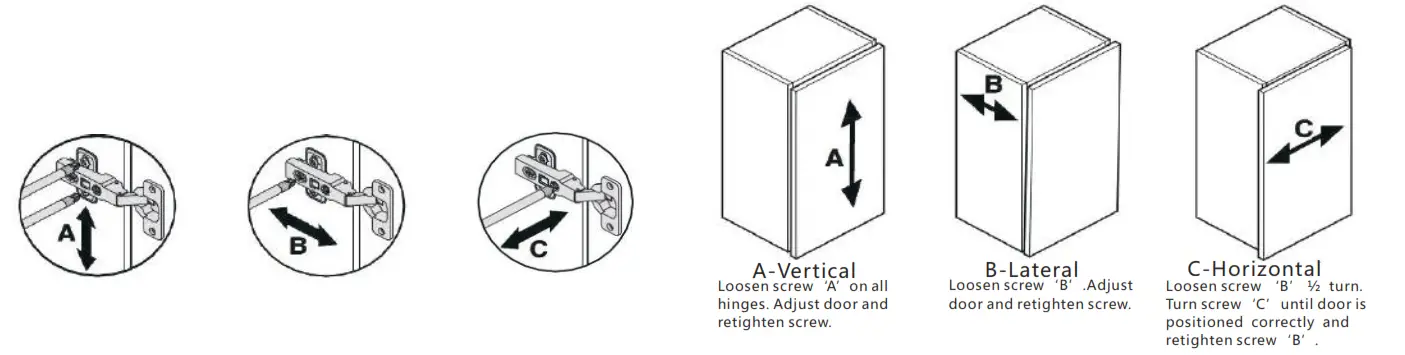 PENDLE Range Bathroom Furniture Fitting - Hinge Adjustment