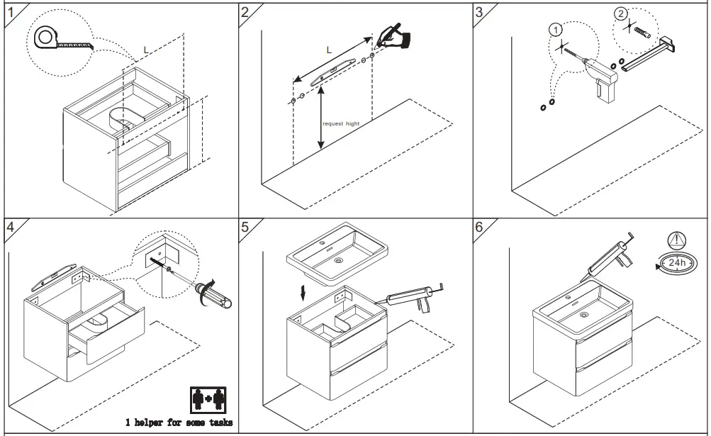PENDLE Range Bathroom Furniture Fitting - fixings in box