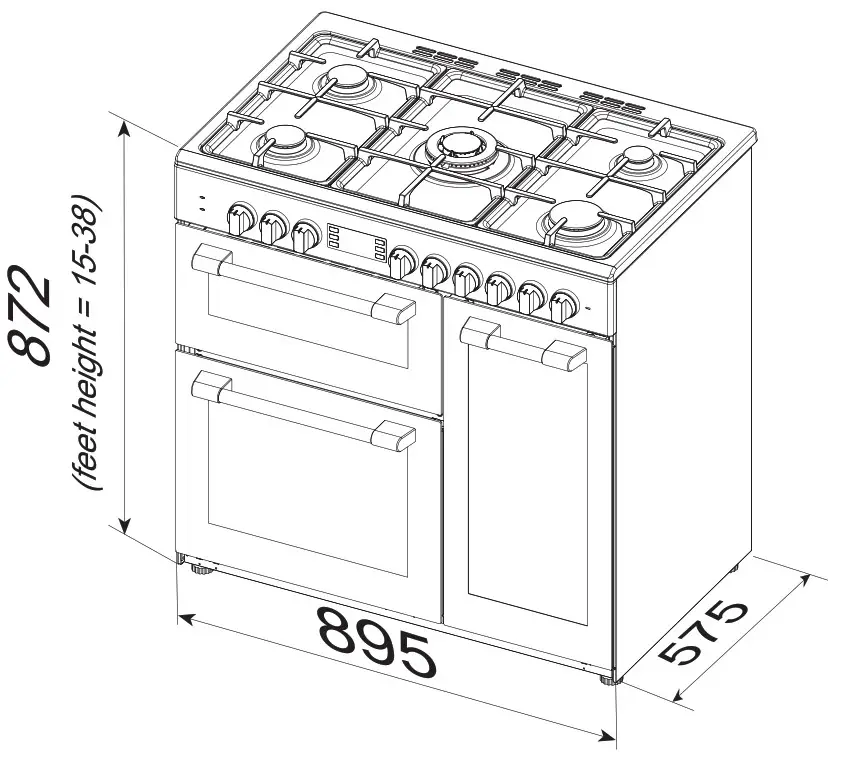 ARTUSI 2M8380 X 90cm Freestanding Cooker - DIAGRAM