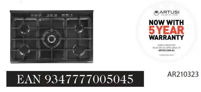 ARTUSI 2M8380 X 90cm Freestanding Cooker - electronic