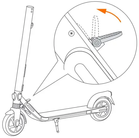 ninebot ES1L Electric Kick Scooter - Flip up the folding pedal
