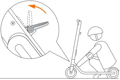 ninebot ES1L Electric Kick Scooter - Flip up the folding pedal (For ES1LD).