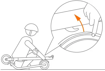 ninebot ES1L Electric Kick Scooter - Press the rear fender