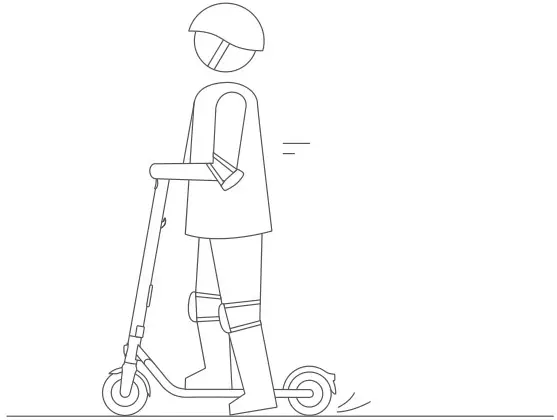 ninebot ES1L Electric Kick Scooter - Stand on the footboard