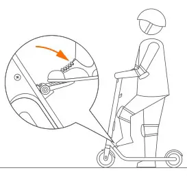 ninebot ES1L Electric Kick Scooter - Step on the folding pedal