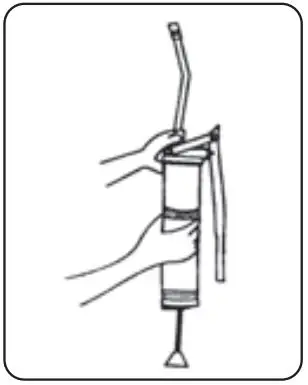 DRAPER 47811 Professional Pistol-Type Grease Gun Instructions - Unlock the plunger rod handle from the end cap by slightly pulling the plunger rod back and simultaneously