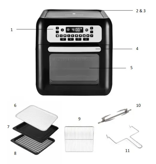 COOK S Air Fryer Oven- PARTS DESCRIPTION