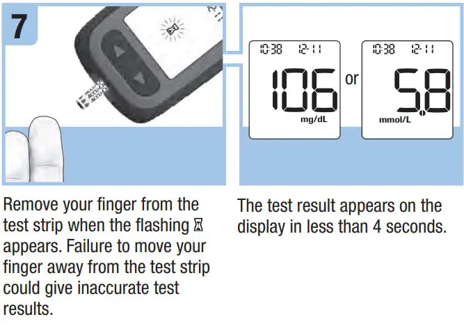 ACCU-CHEK Blood Glucose Meter User Guide - Remove your finger from the test strip