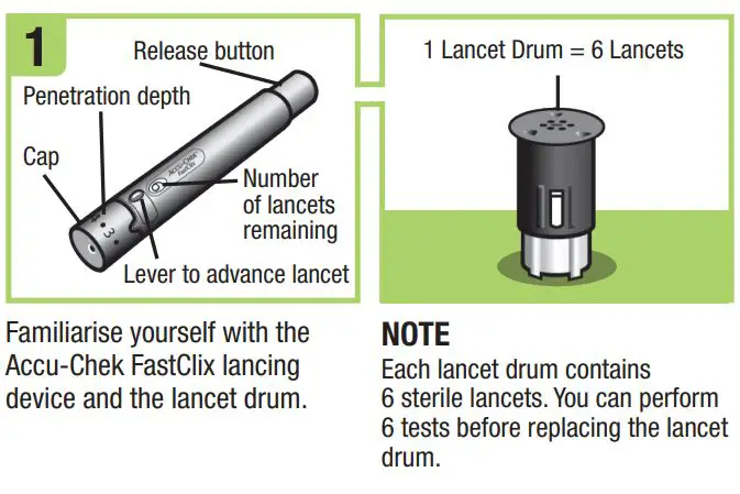 ACCU-CHEK Blood Glucose Meter User Guide - Set up the Lancing Device 1