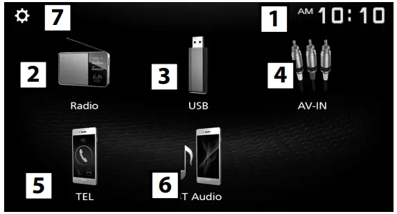 KENWOOD DMX125BT Monitor with Receiver - HOME screen