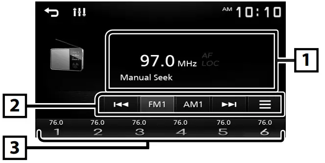 KENWOOD DMX125BT Monitor with Receiver - Source control