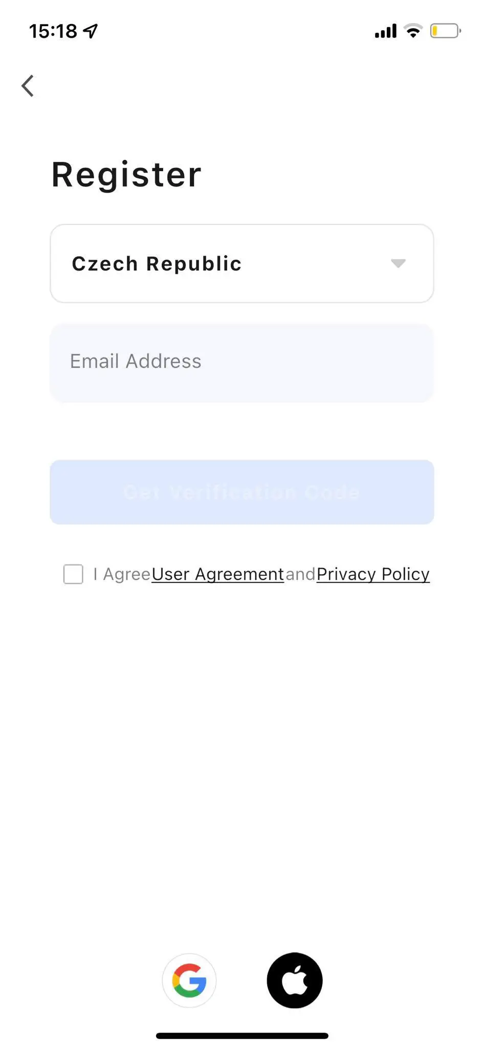 Configuration of Airbi Spring ConnectionControl - Register 1