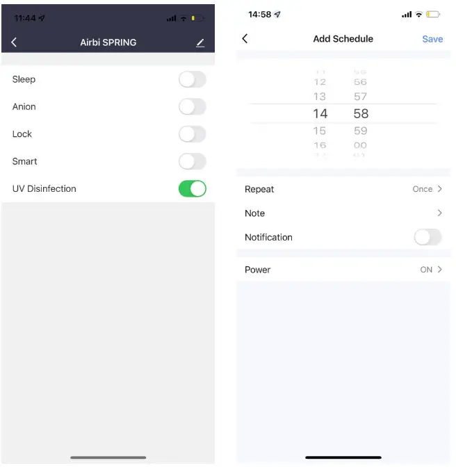 Configuration of Airbi Spring ConnectionControl - Register 7