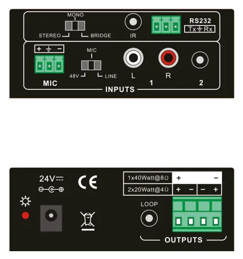 KanexPro AP2DBL Mini Audio Amplifier with Mic Mixer fig10