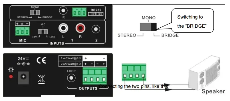 KanexPro AP2DBL Mini Audio Amplifier with Mic Mixer fig3