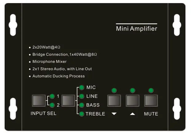 KanexPro AP2DBL Mini Audio Amplifier with Mic Mixer fig9