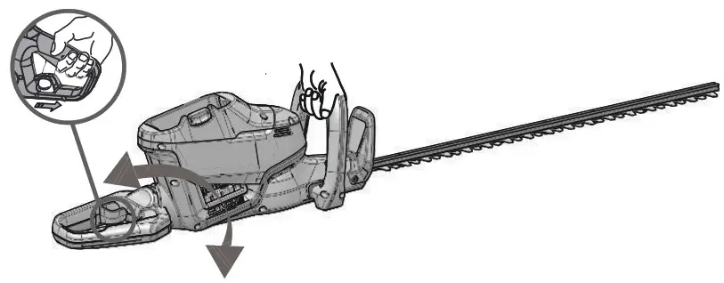greenworks pro HT60L211 Hedge Trimmer - TURN THE REAR HANDLE
