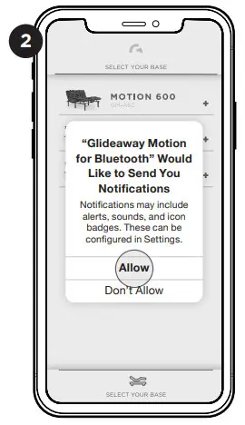 GLIDEAWAY Motion for Bluetooth App - fig 2
