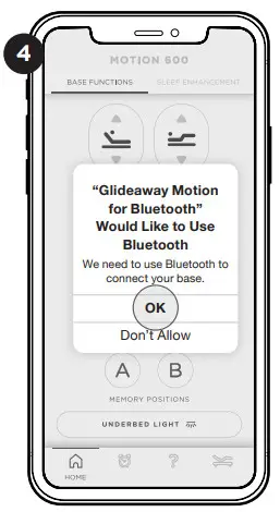 GLIDEAWAY Motion for Bluetooth App - fig 4