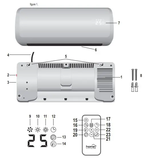SOMOGYI FKF 42201 Electronic Wall heater 2000W - figure 1