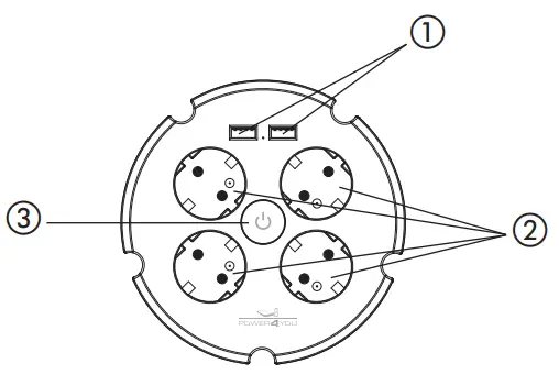 SCHWAIGER SDLR42USB 4 Way Socket Outlet