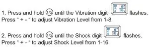 FIG 17 How to switch between vibration level and shock level